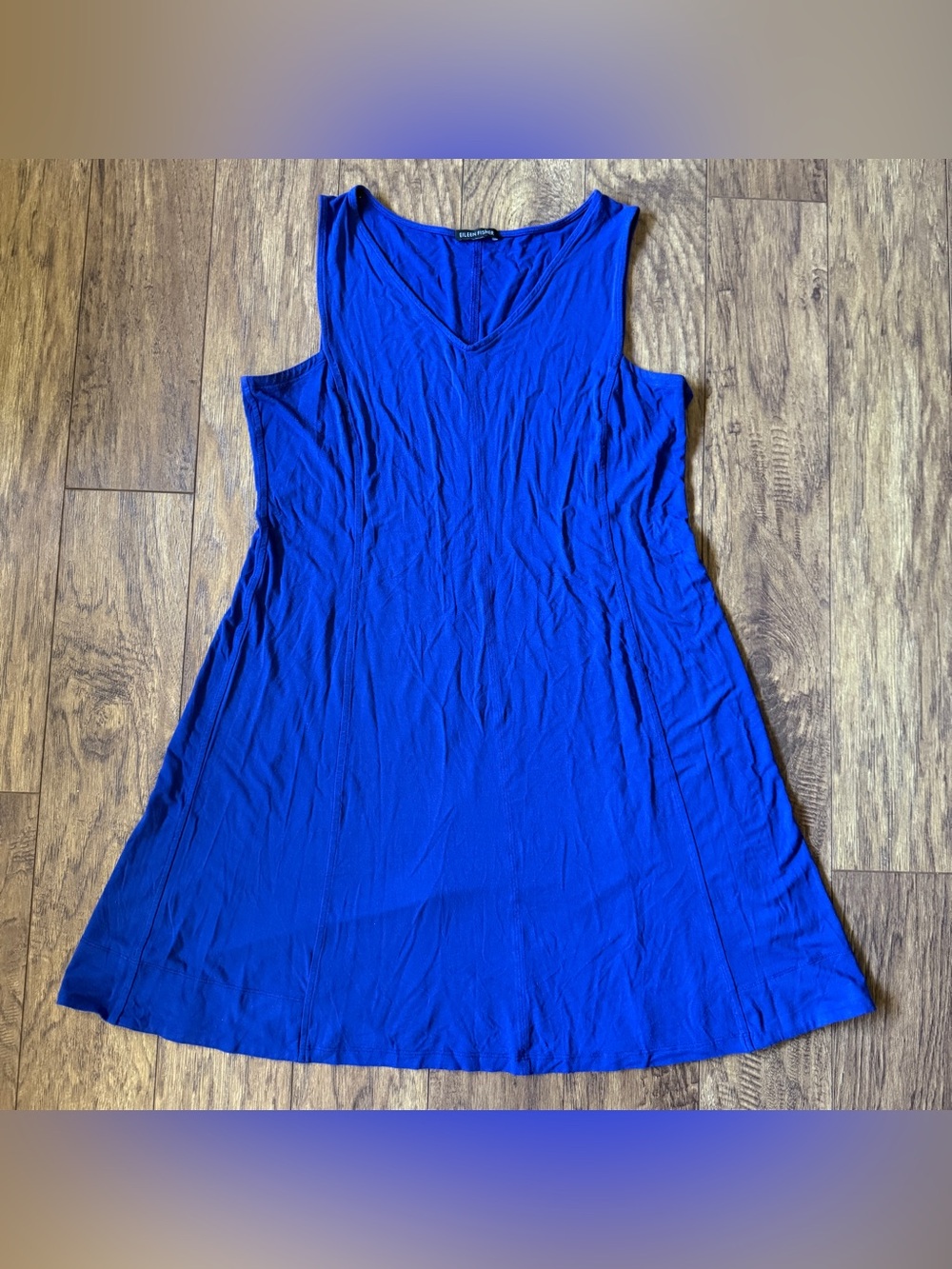 Eileen Fisher Royal Blue Stretch Sleeveless Dress Women’s XL Minimal Midi